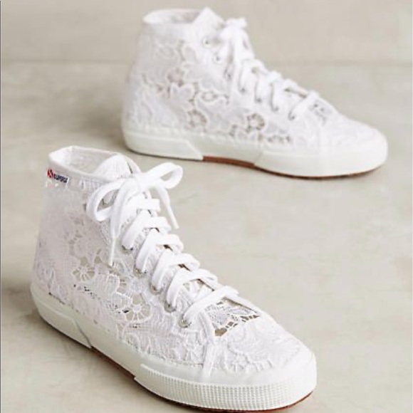 Superga Shoes - Superga ivory lace high tops
